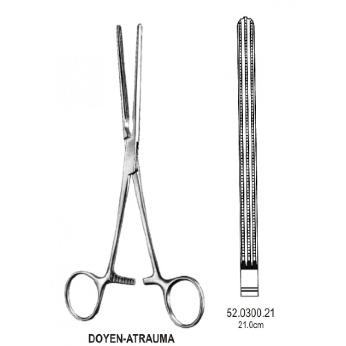 52.0300.21 Doyen Bağırsak Forsepsi Atravmatik Düz 21cm