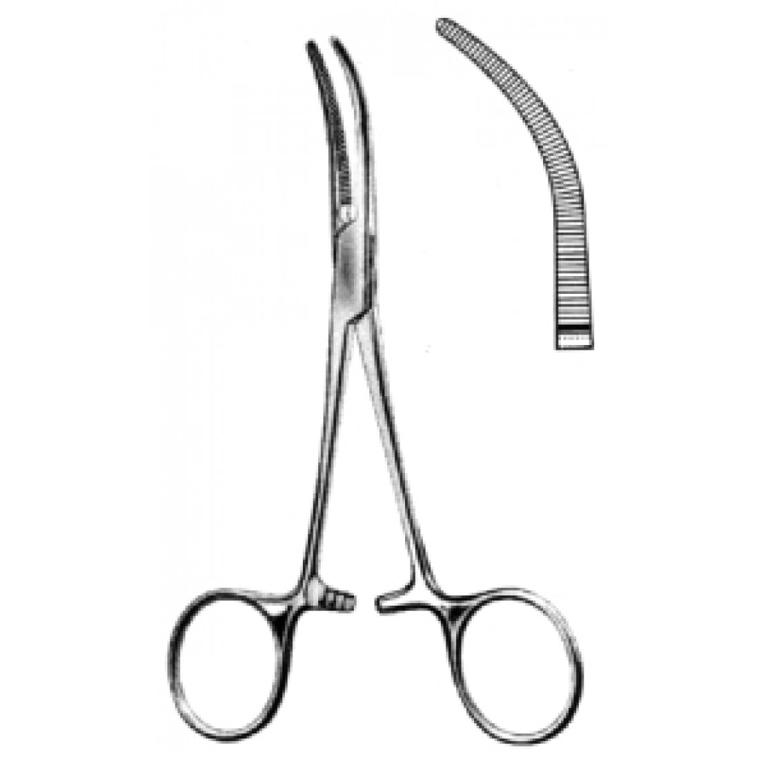 14.0290.13 Baby Overholt Arter Forseps Eğri 13.5cm