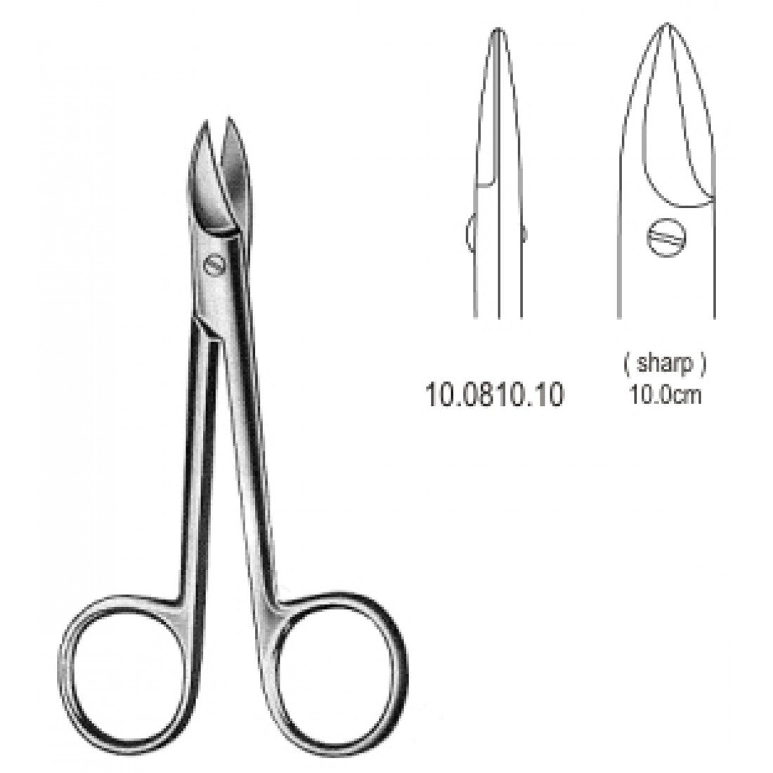 10.0810.10 Beebee Makas Keskin/Keskin Düz 10cm