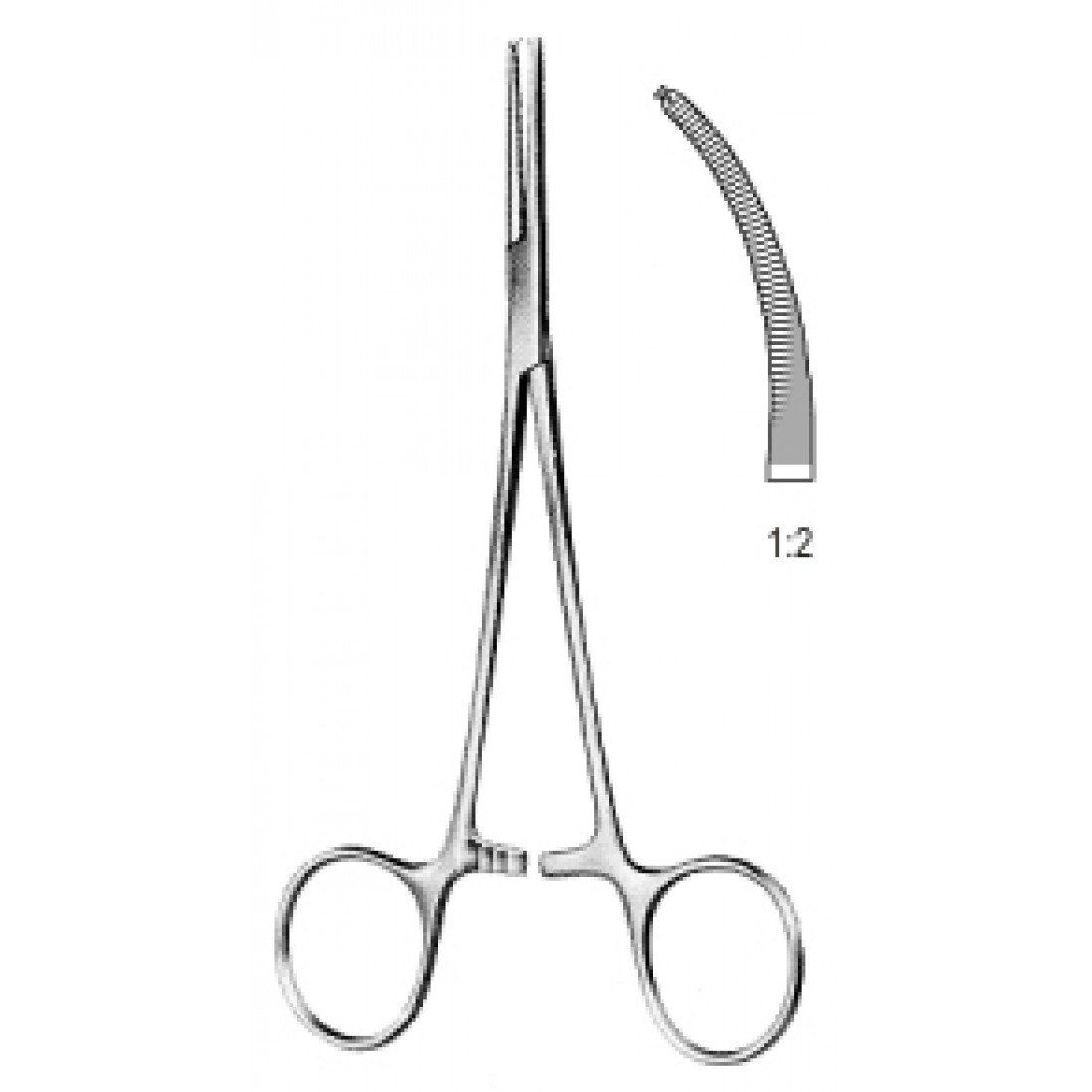 14.0139.15 Leriche Hemostatik Forseps Eğri 1x2T 15cm