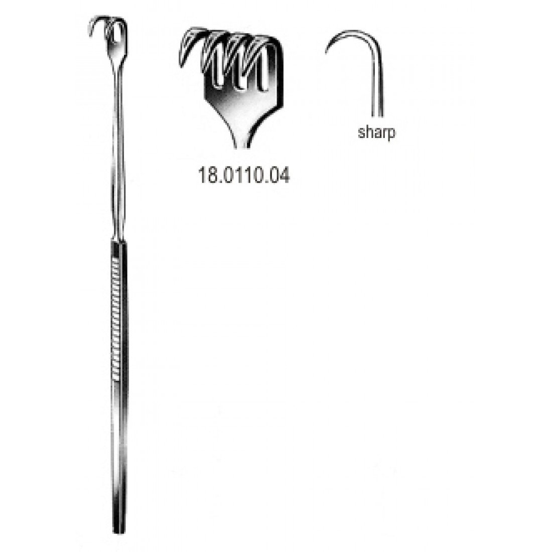 18.0110.04 Ekartör Trakeal Keskin 4pr. 16cm