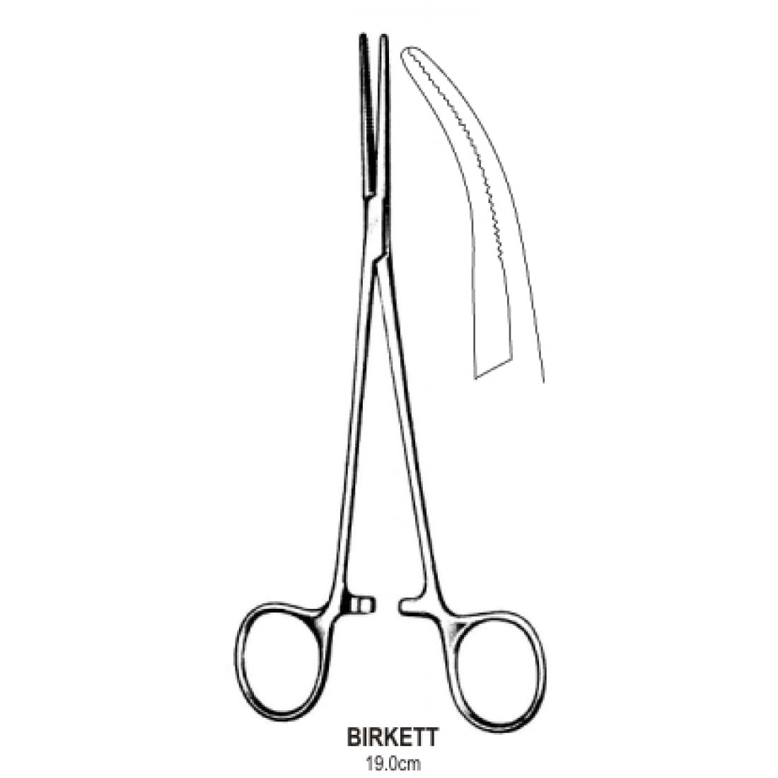 50.0243.19 Birkett Tonsil Arter Forseps Eğri  18cm