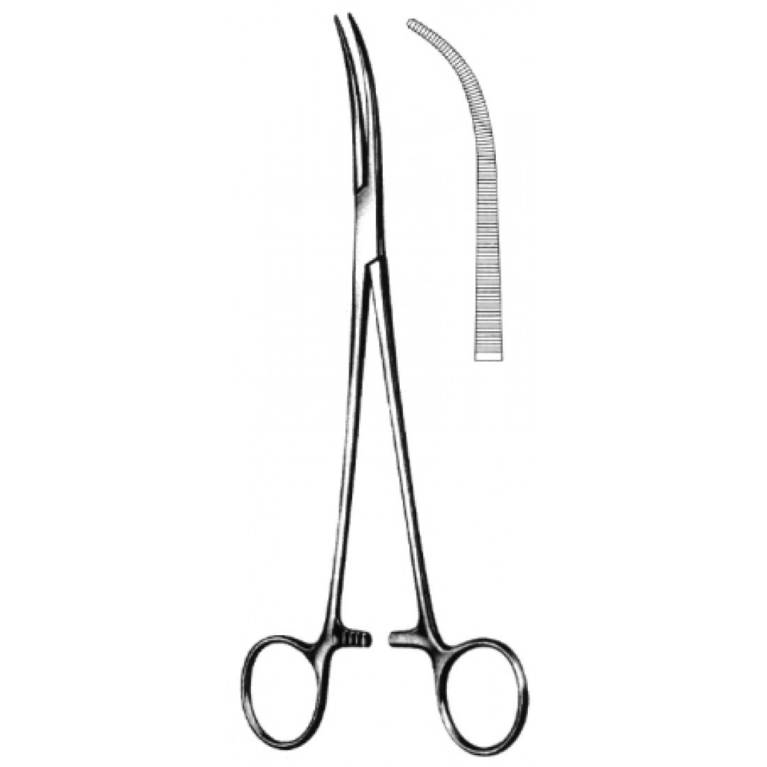 14.0351.22 Kelly Hemostatik Forseps Eğri 22cm