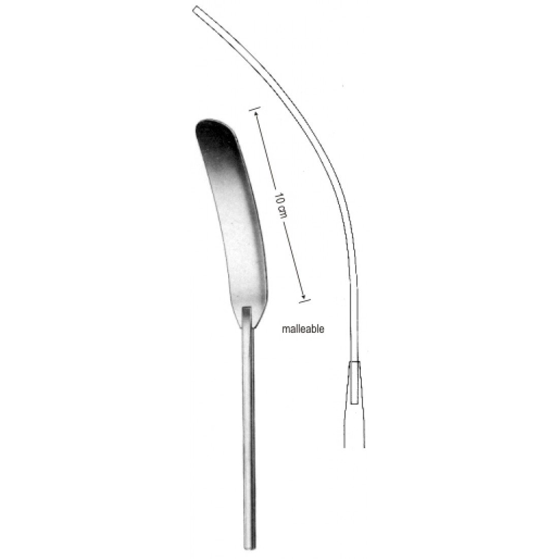 30.0340.14 Heifetz Beyin Spatulası 14x100mm, 20cm