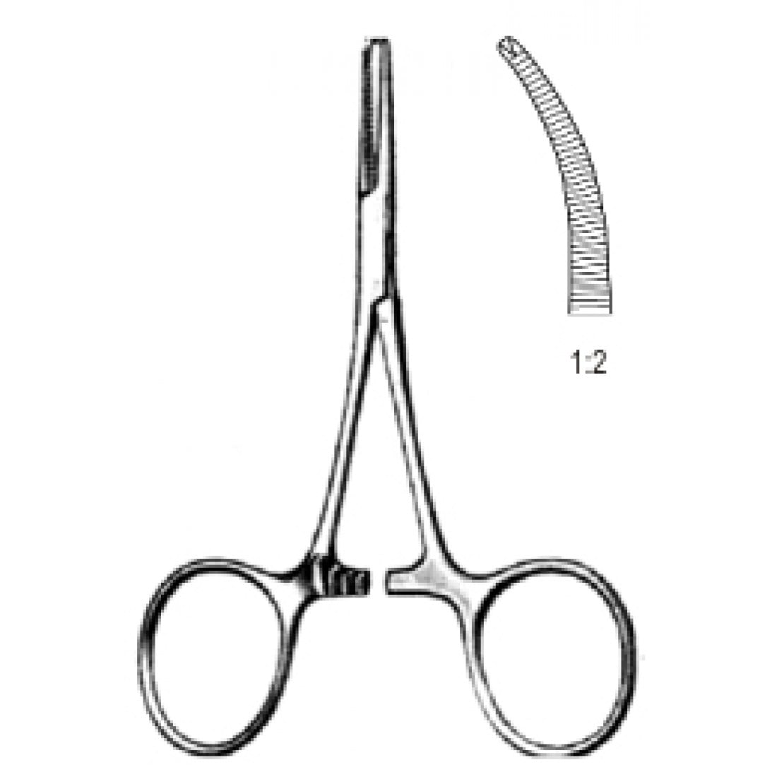 14.0033.10 Hartmann Hemostatik Forseps Eğri 1x2T 10cm