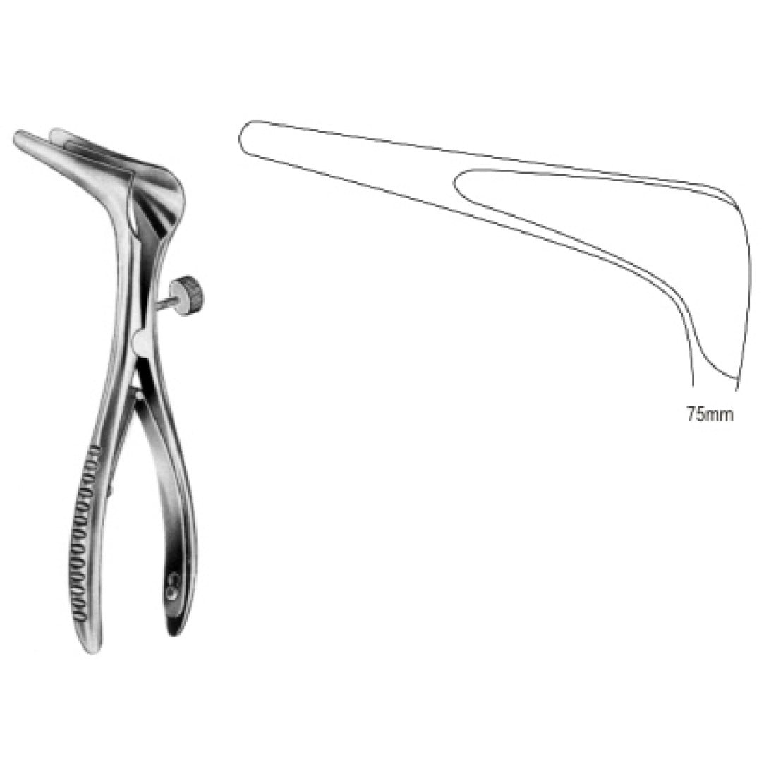 46.0072.75 Cottle Burun Spekulumu Yan Vidalı 75mm 14cm