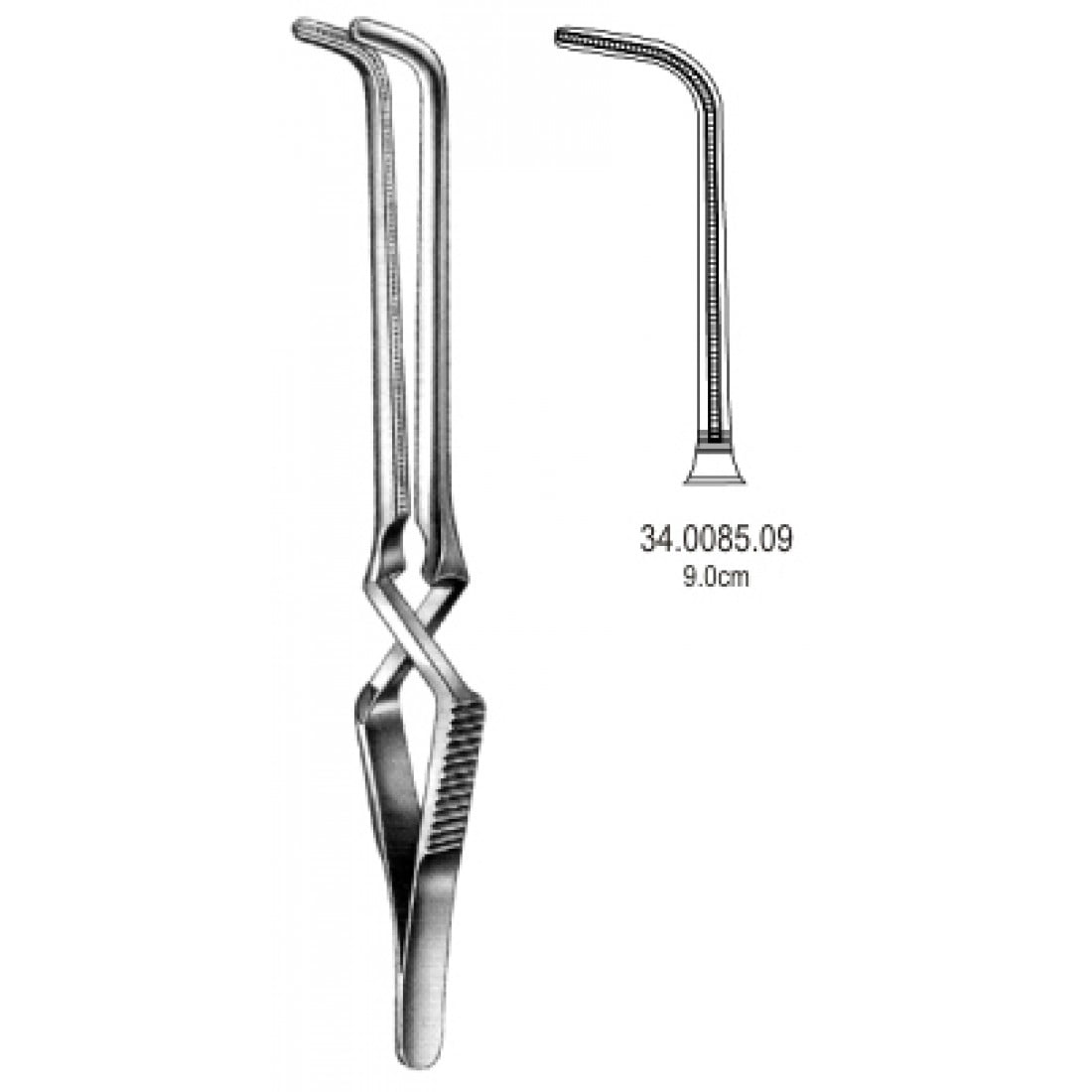 34.0085.09 Gregory Hafif Atravmatik Buldog Klemp Açılı 9cm