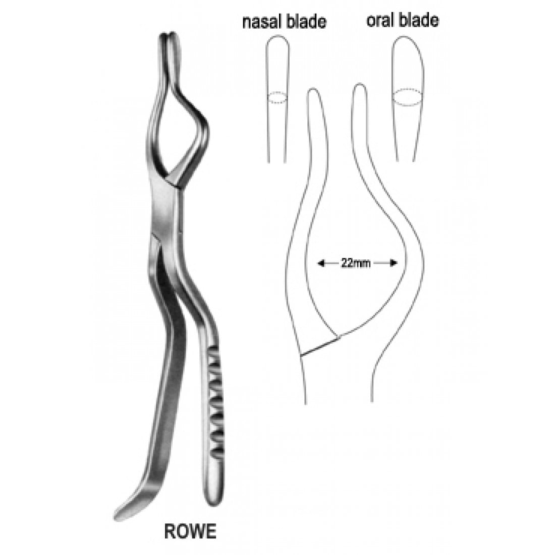 49.1190.22 Rowe Forseps Sol 22.5cm