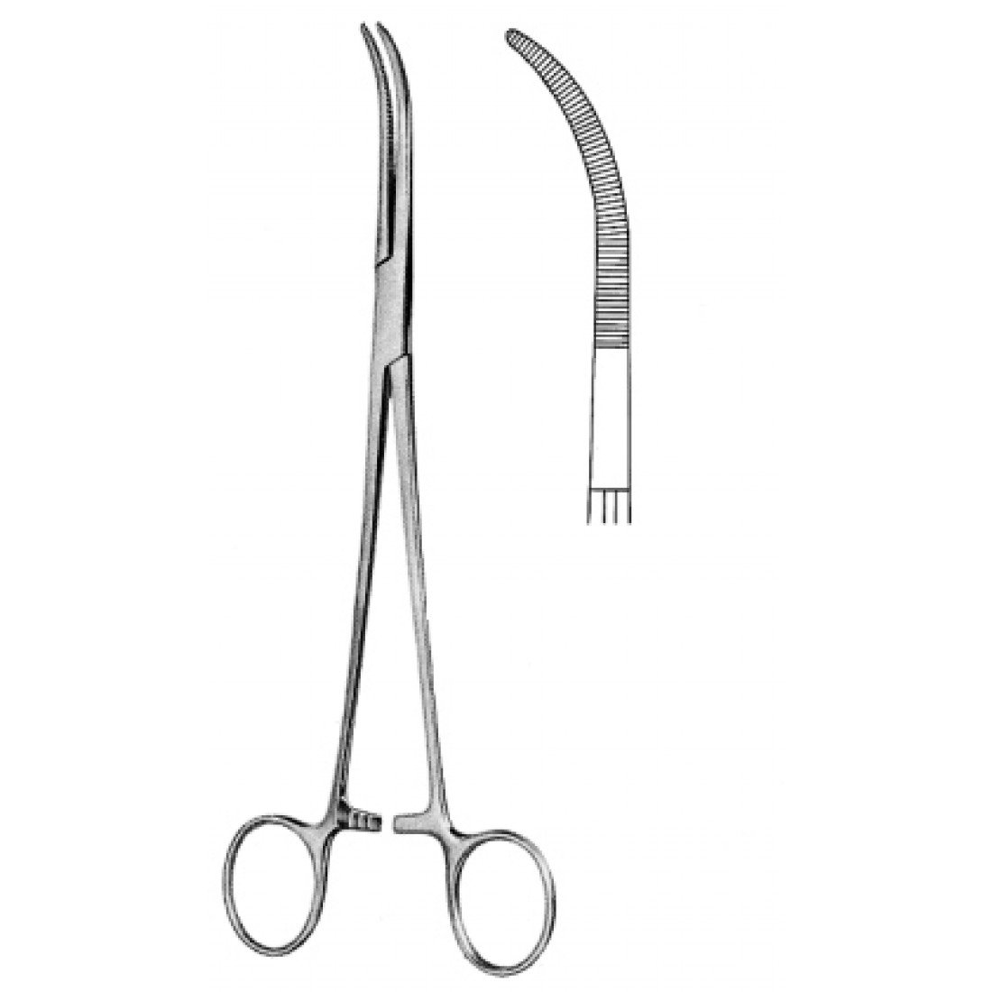 14.0380.03 Rumel Toraks Forseps  Eğri 23cm
