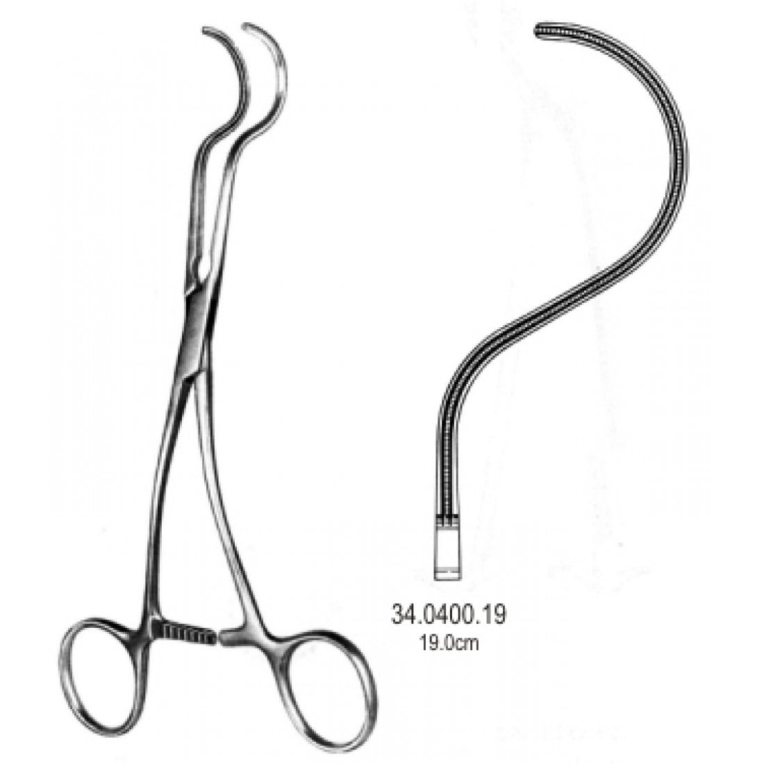 34.0400.19 Dale Periferik Vasküler Klemp 18.5cm