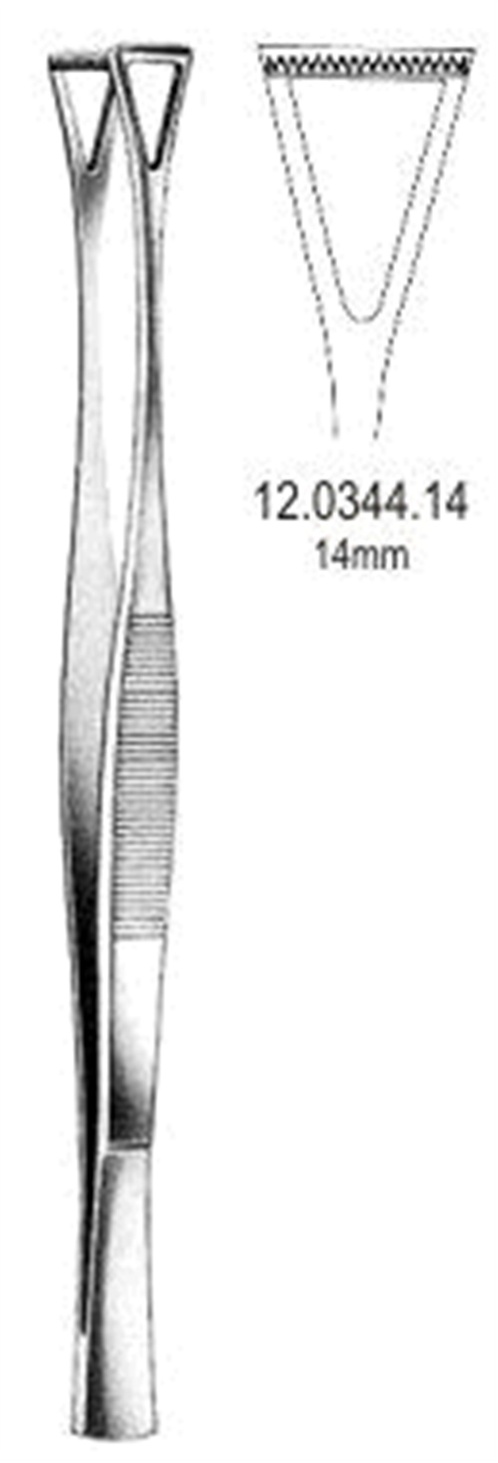 12.0344.14 Collin Duval Doku Forsepsi 14mm, 20cm