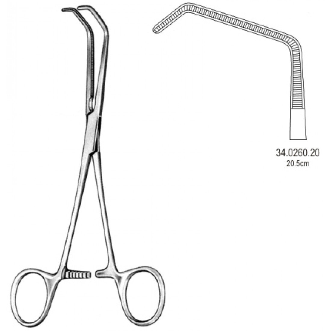 34.0260.20 DeBakey Beck Vena Kava Klemp 20.5cm