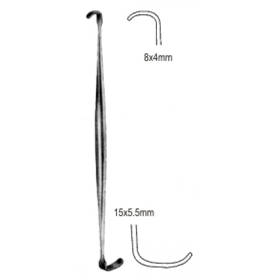 18.0186.14 Ragnell Davis Ekartör Çift Taraflı 4x8mm, 5.5x15mm, 14cm
