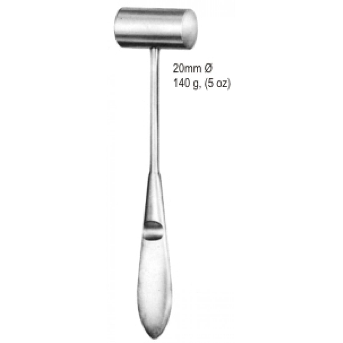 28.0140.16 Çekiç 20mm, 140g 16.5cm (Kurşun dolgulu)
