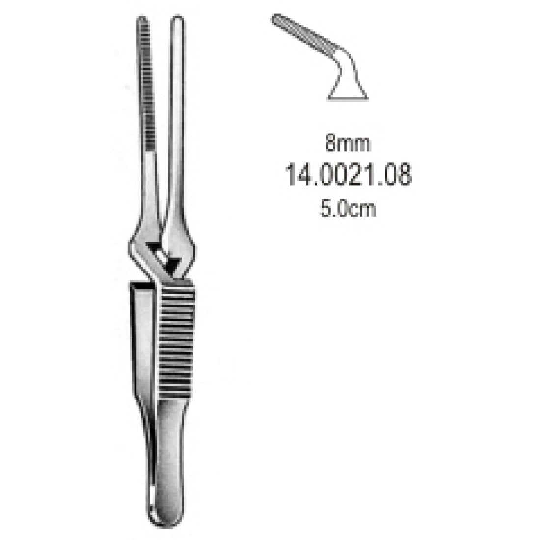 14.0021.08 Diethrich Bulldog Klemp  8mm, 5.0cm