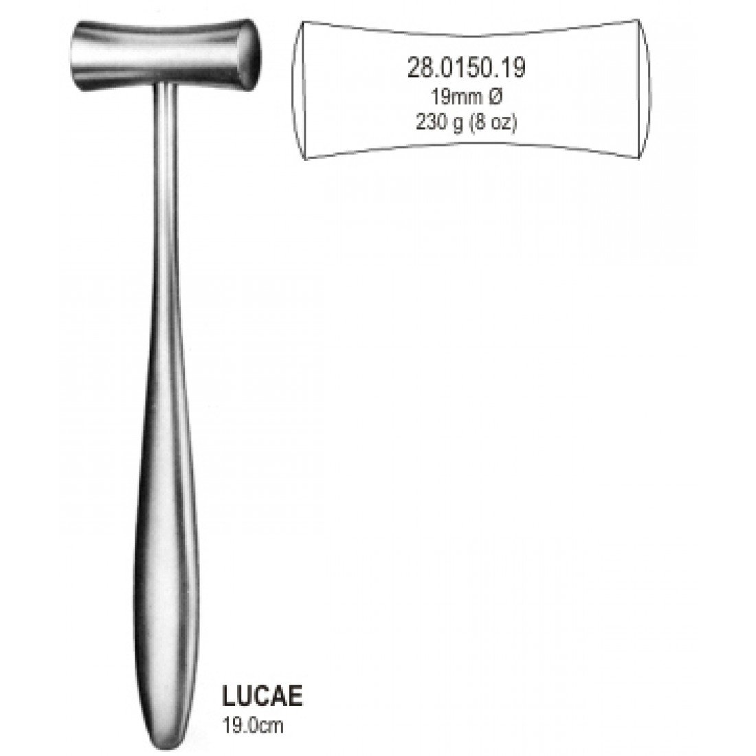 28.0150.19 Lucae Çekiç Ø 19mm, 230g