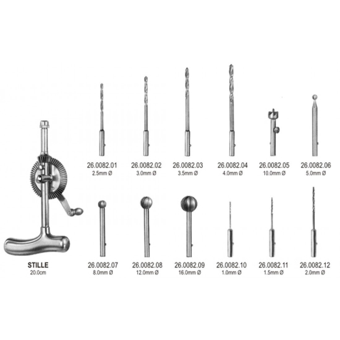26.0080.00 Stille El Matkabı 20cm Komple Uçları İle Birlikte