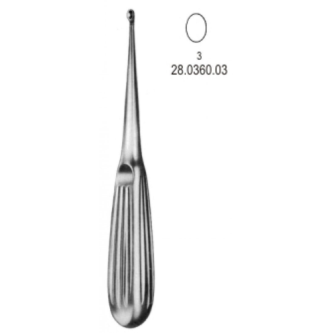 28.0360.03 Spratt Kemik Küreti 16.5cm, Fig.3