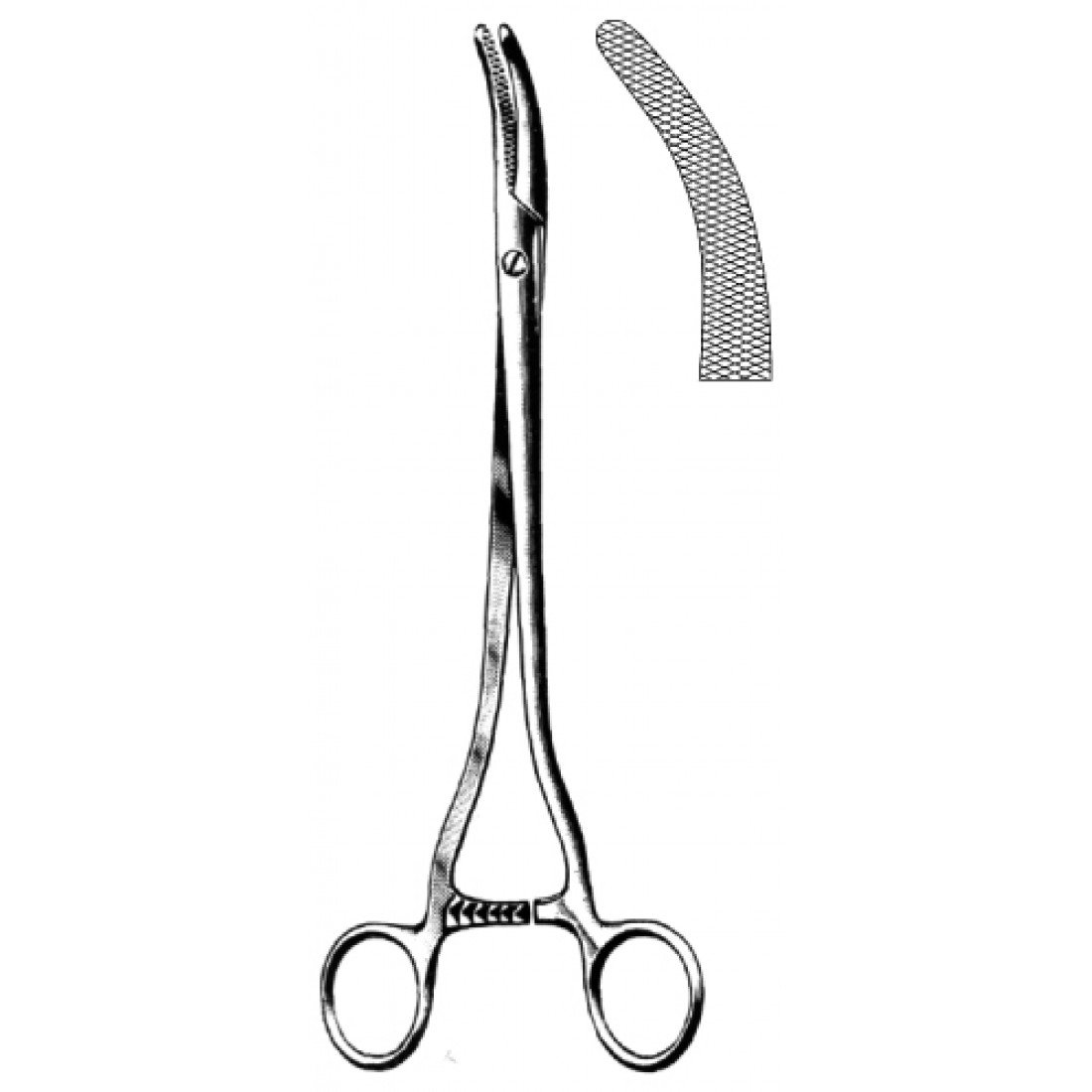 14.0580.25 Wertheim  Histerektomi Forseps Eğri 25cm