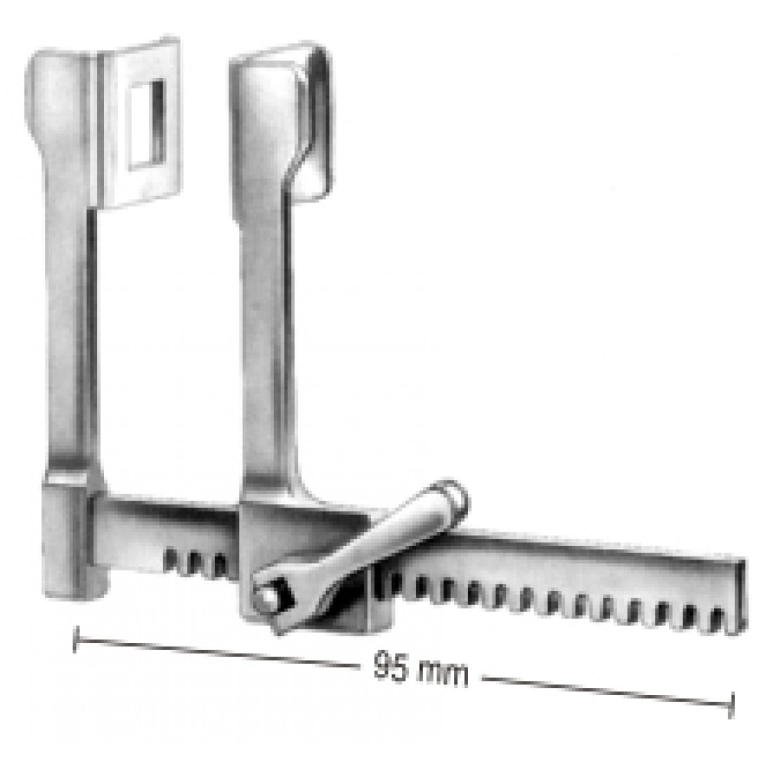 36.7410.02 Finochietto Baby Sternum Ekartörü 18x20x75mm Alüminyum