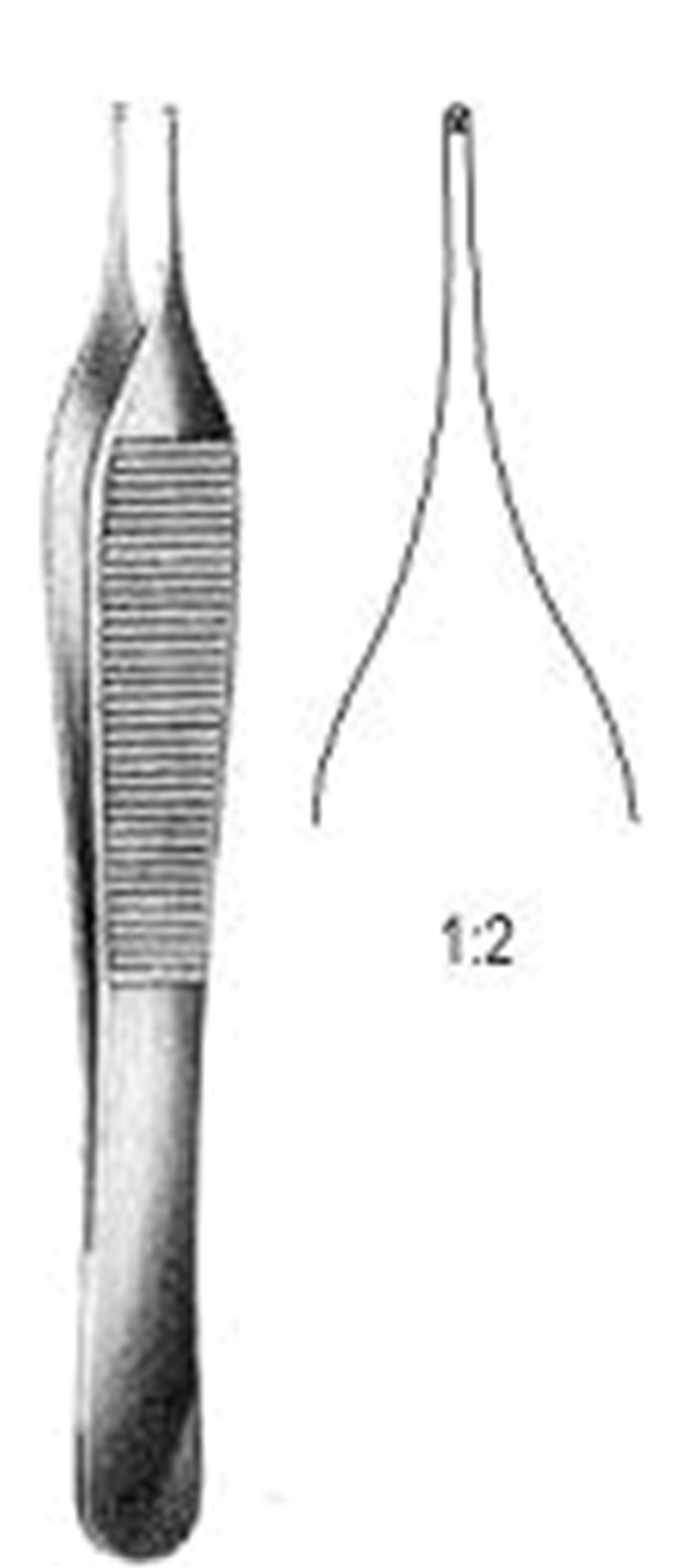 12.0254.12 Adson Micro Doku Forsepsi 1x2T 1.3mm, 12cm