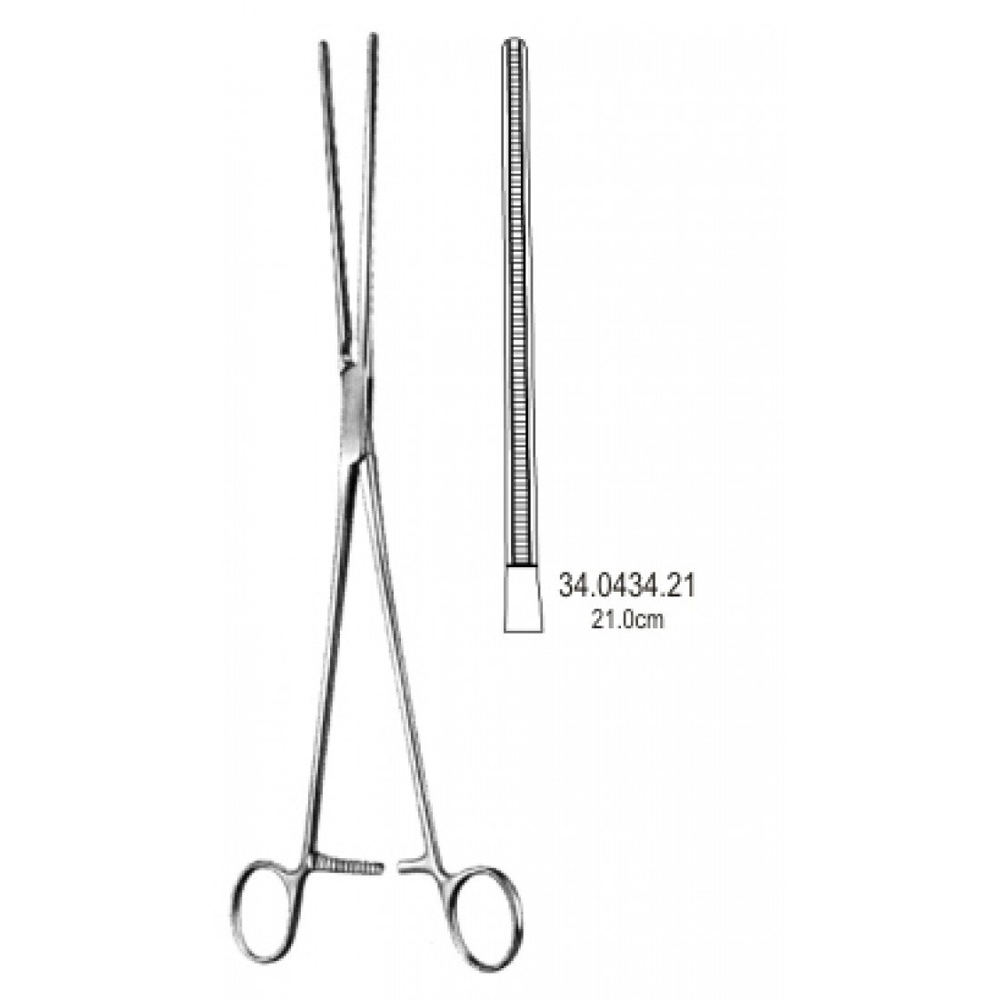 34.0434.21 Potts Atravmatik  Damar Forsepsi Düz 21.5cm