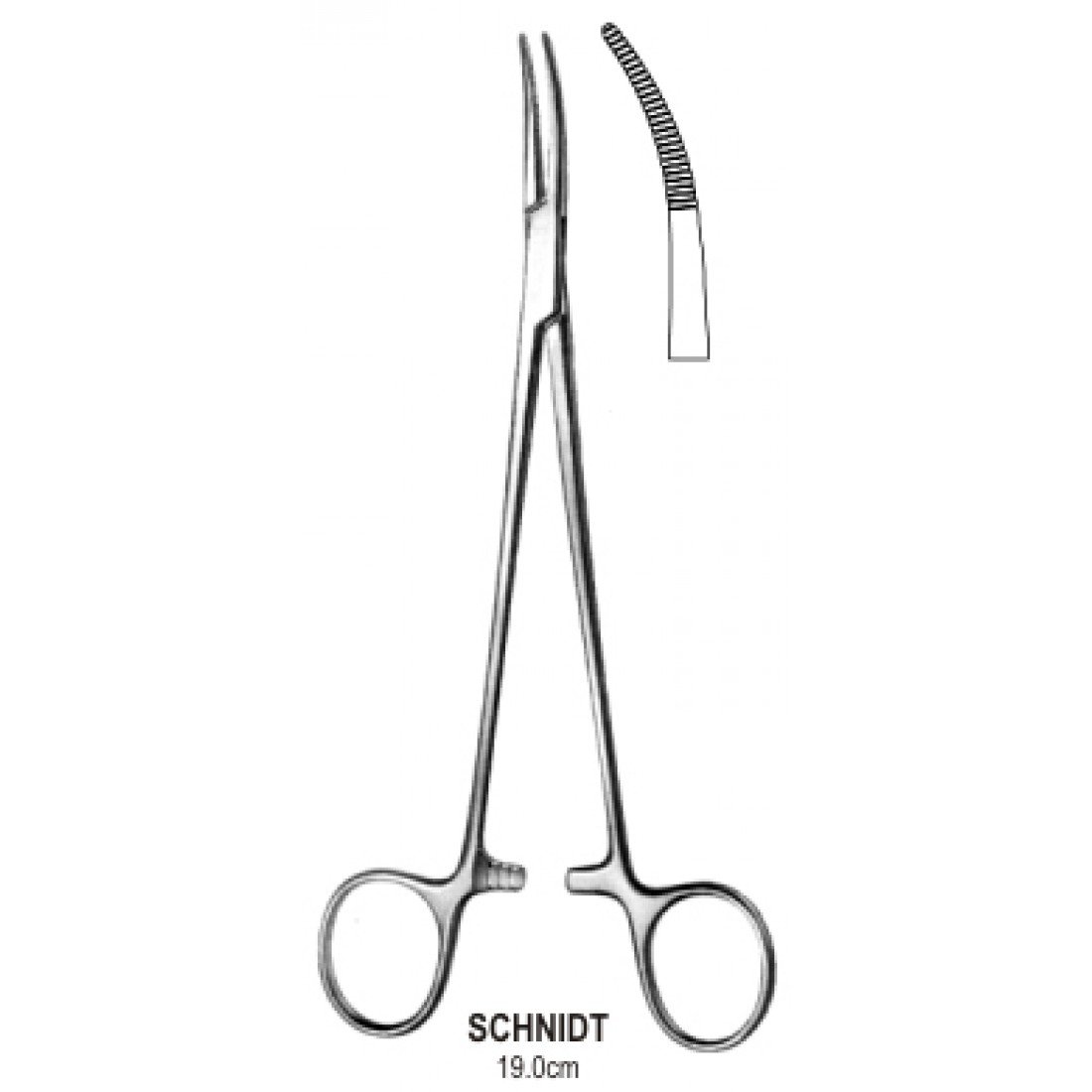 50.0200.19 Schnidt Tonsil Forseps Kapalı Halka Eğri 19cm