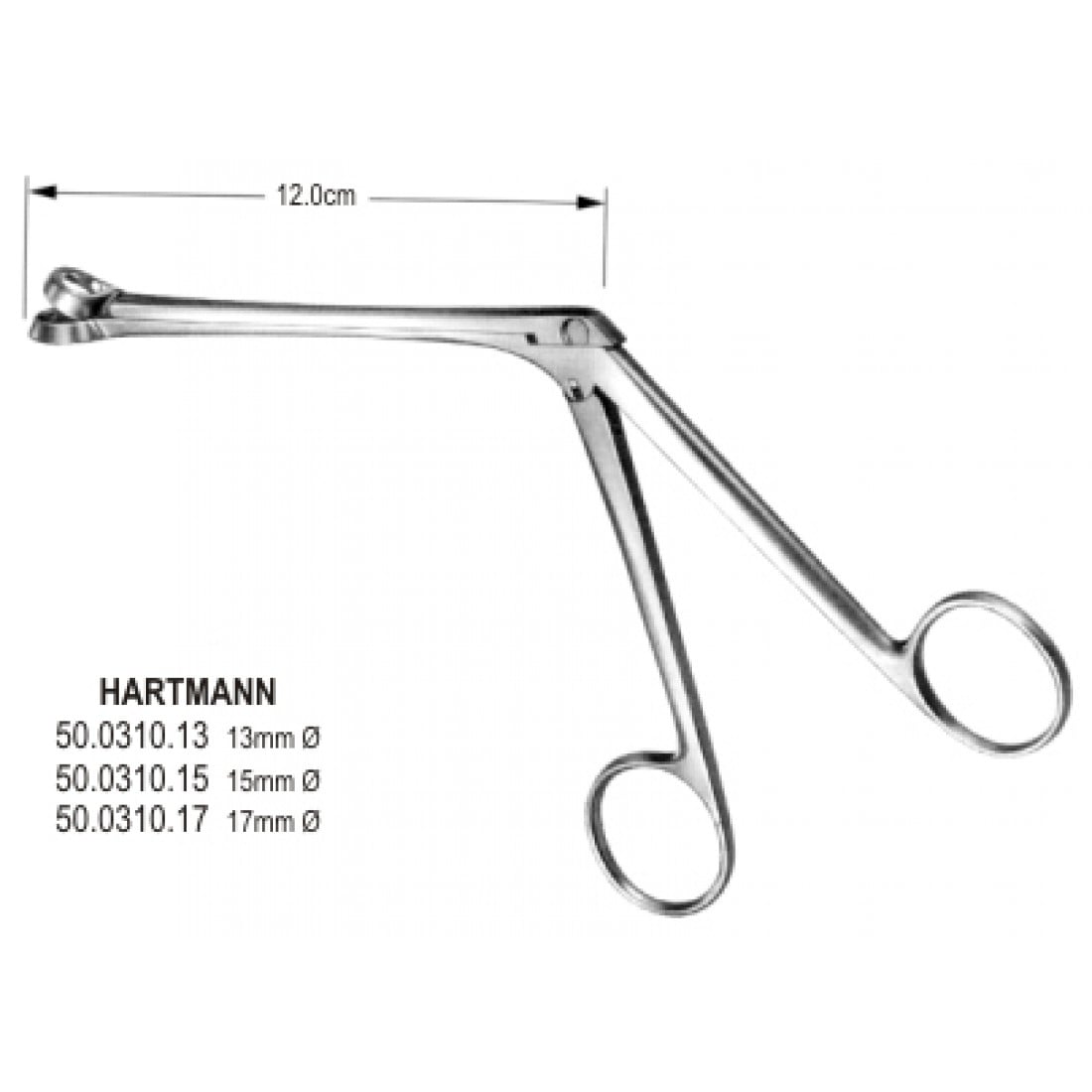 50.0310.17 Hartmann Tonsil Panç  Forseps Ø17mm, 12cm