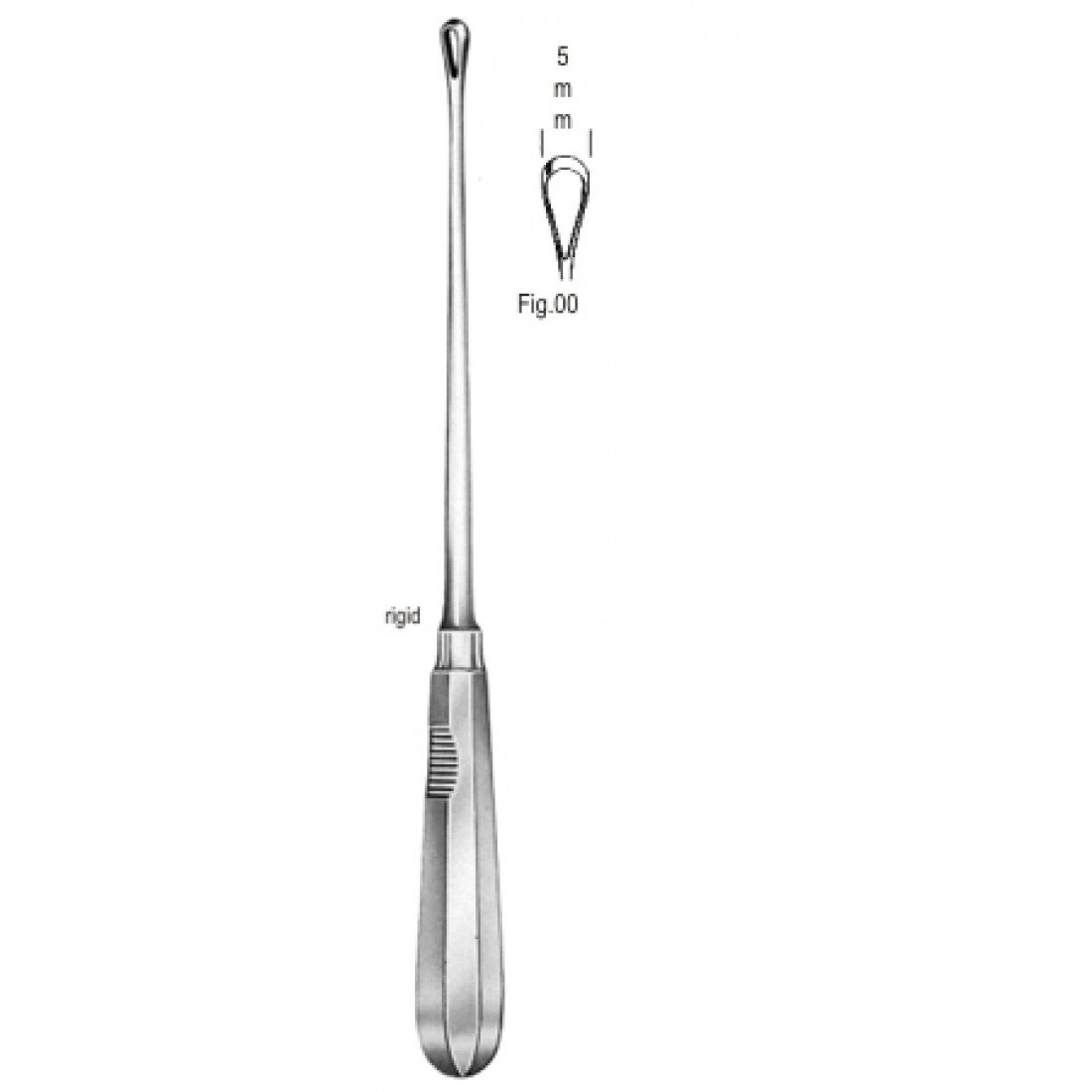 60.0852.05 Recamier Küret Sert Künt 5mm, 31cm Fig.00