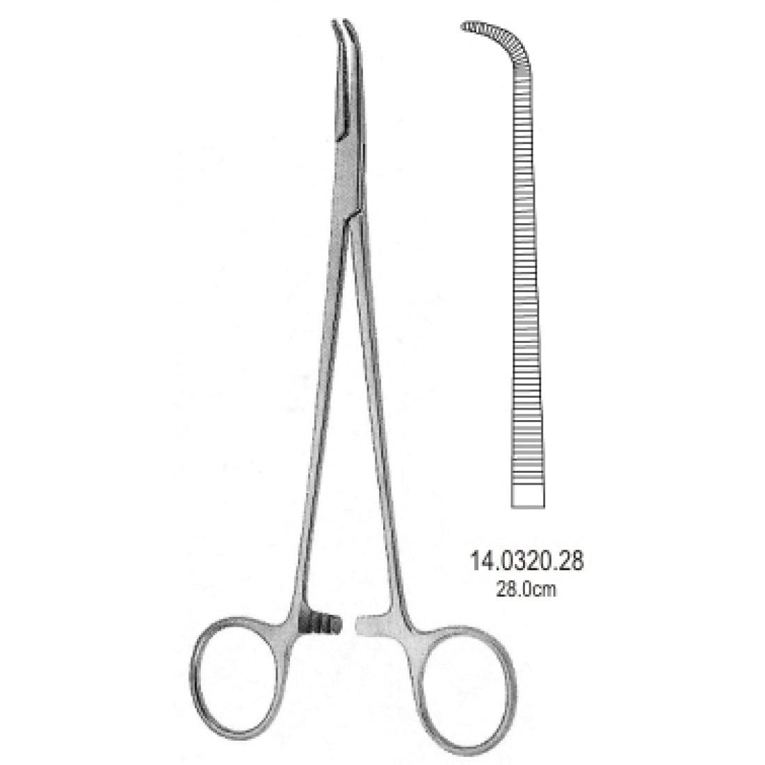 14.0320.28 Gemini Mini Hemostatik Forseps Eğri 28cm