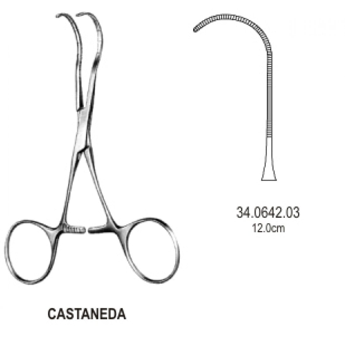 34.0642.03 Castaneda Yenidoğan Klemp Çok İnce Eğri 12cm