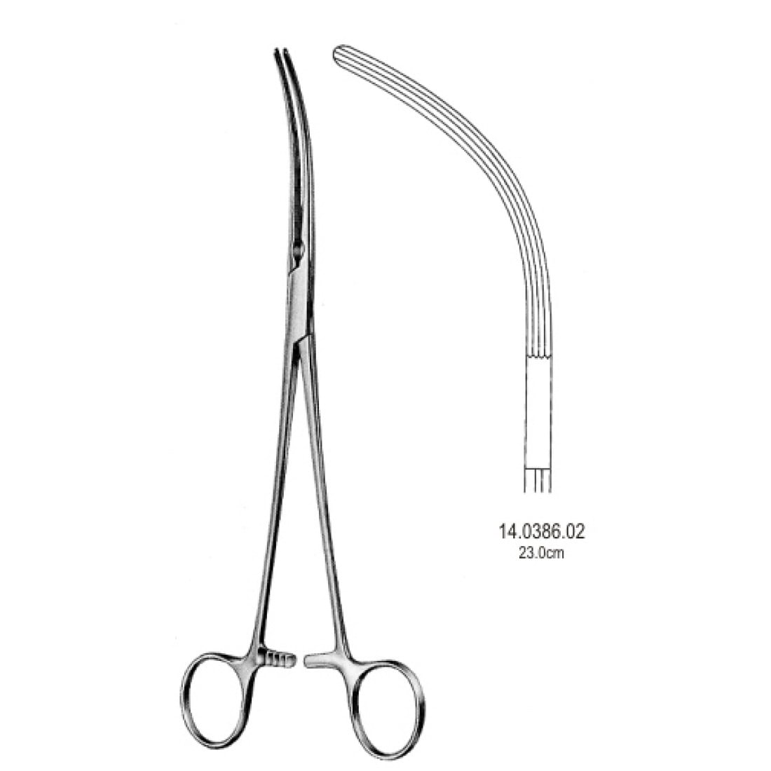 14.0386.02 Crafoord Sellors Ligatür Forseps Eğri 24cm