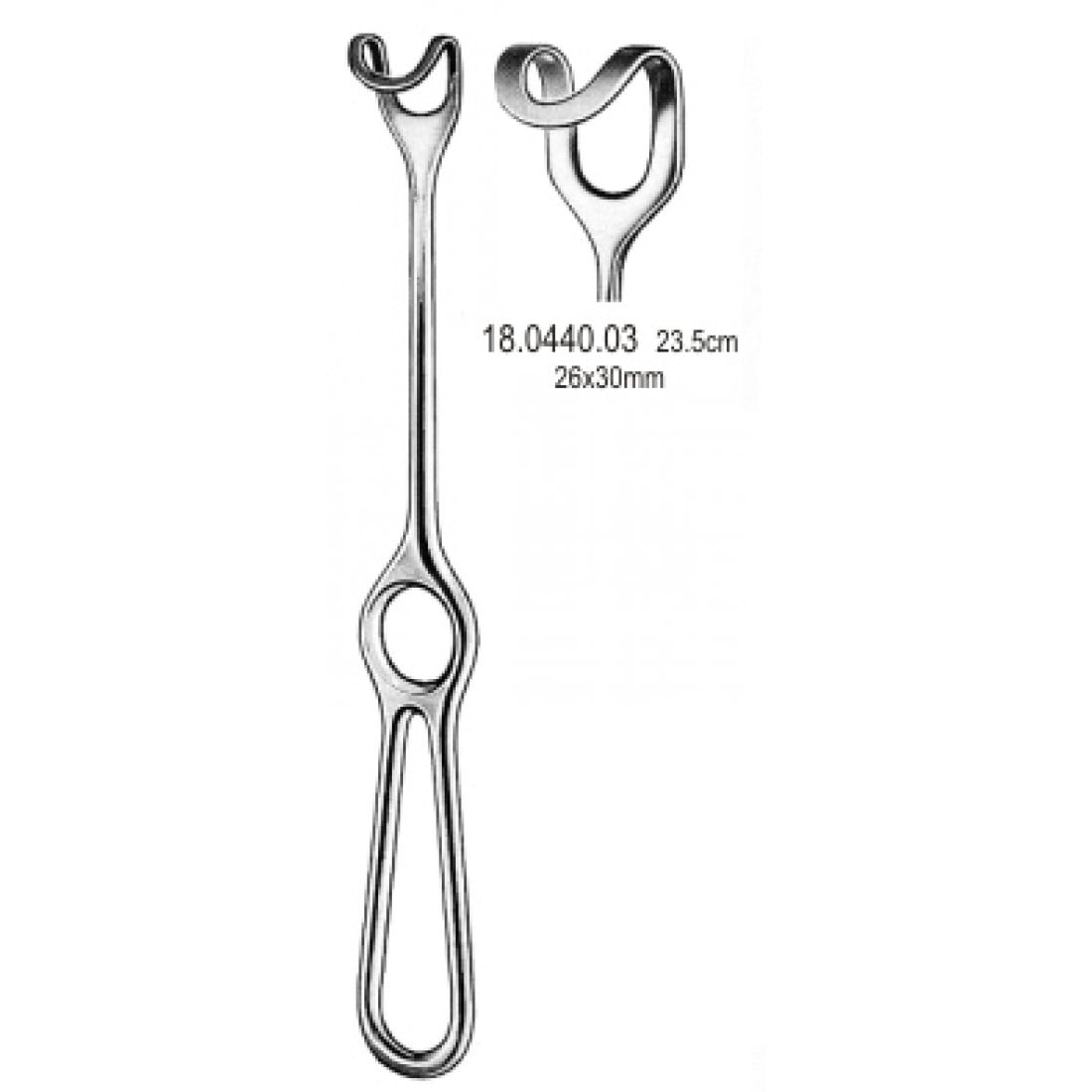 18.0440.03 Middeldorpf Retractor 26x30mm, 23.5cm