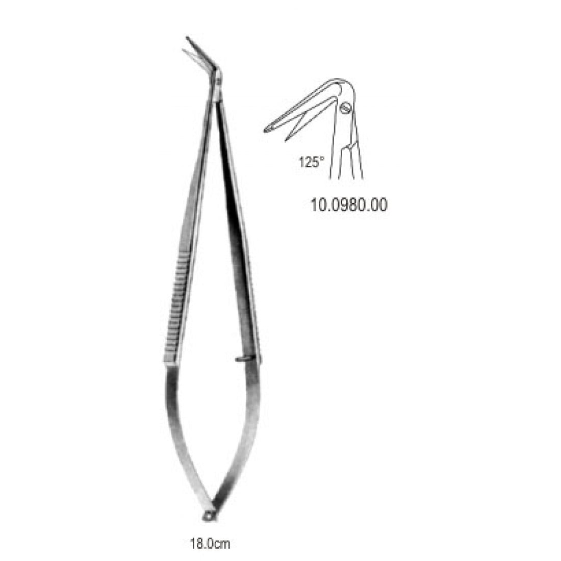 10.0980.00 Mikro Makas  125ø açılı 18cm