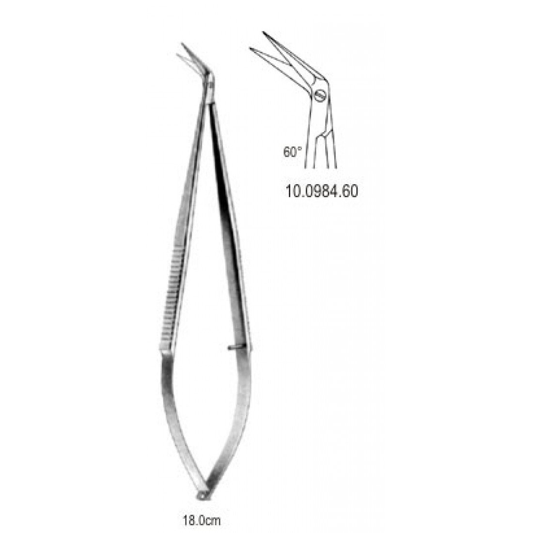 10.0984.60 Mikro Makas 60ø açılı 18cm