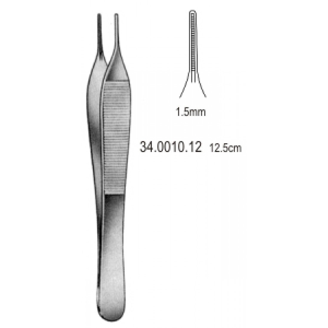 34.0010.15 DeBakey Adson Atravmatik Forseps 1.5mm, 15cm