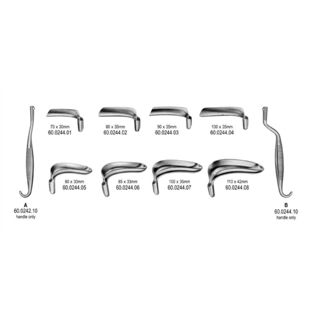 60.0240.00 Bozemann Vajinal Spekulum Komple Set