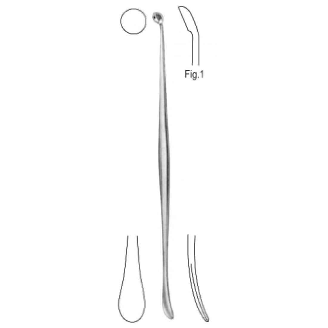 30.0250.01 Penfield Dura Küret & Disektör  17.5cm Fig.1