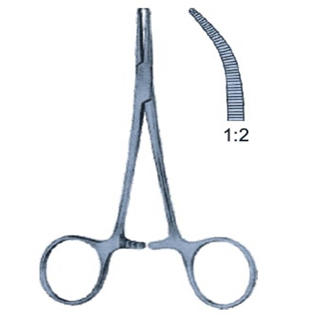 14.9063.12 Halstead Mosquito Forseps Eğri 1x2T, 12.5cm (TiT)