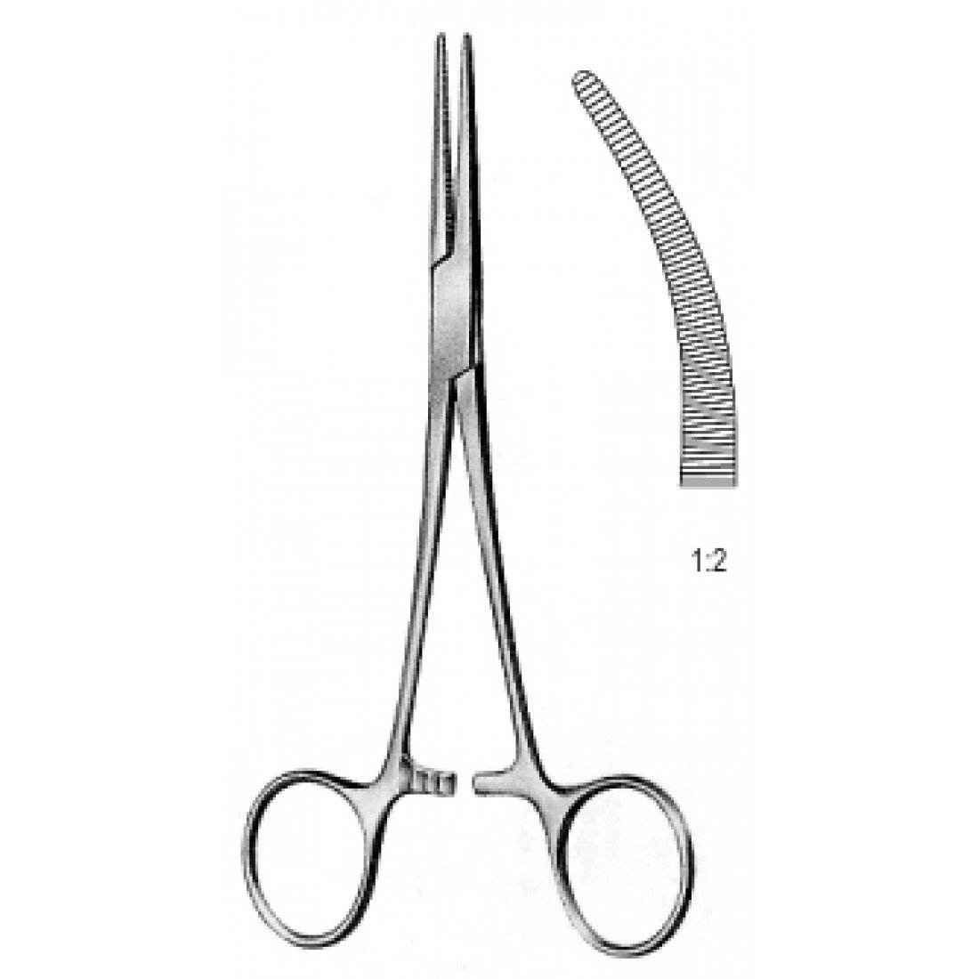 14.0107.16 Crile Rankin Hemostatik Forseps Eğri 1x2T 16cm