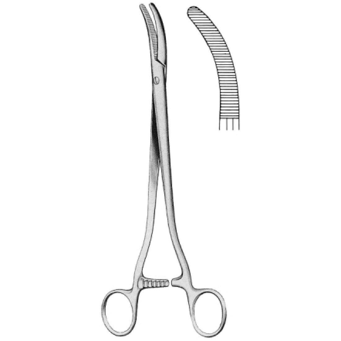 14.0577.24 Segond Landau  Histerektomi Forseps Eğri 24cm