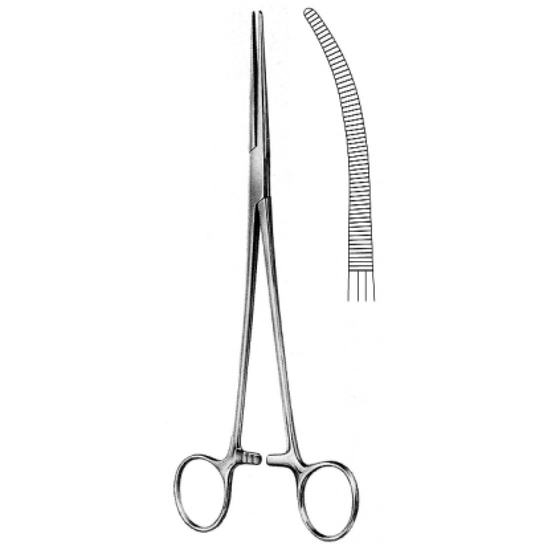 14.0317.30 Roberts Hemostatik Forseps Eğri 30cm