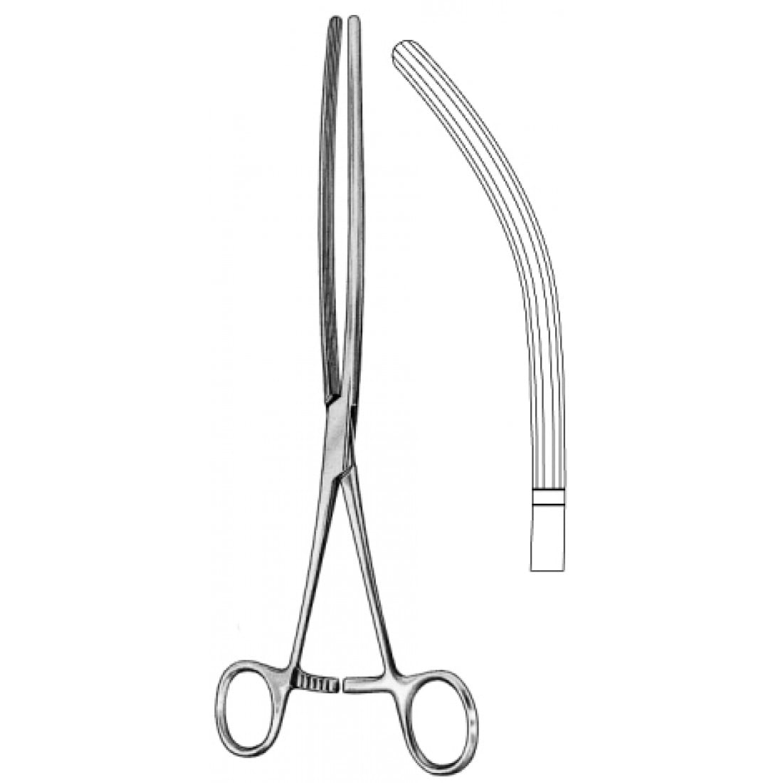 52.0211.25 Mayo Robson Bağırsak Klempi Eğri 25cm
