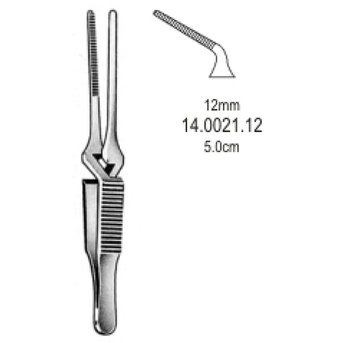 14.0021.12 Diethrich Bulldog Klemp  12mm,5.0cm