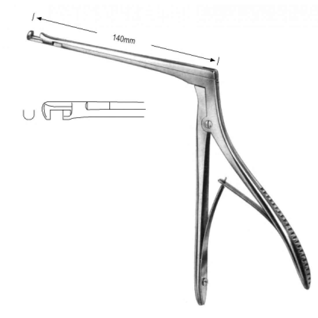 46.0300.04 Hajek-Kofler Panç Aşağı Doğru Kesim 3.5x3.5mm, Şaft 14cm