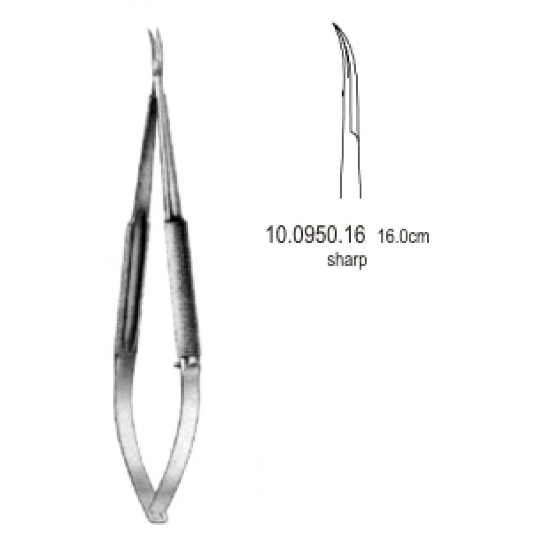 10.0950.16 Gomel Mikro Makas Eğri 16cm