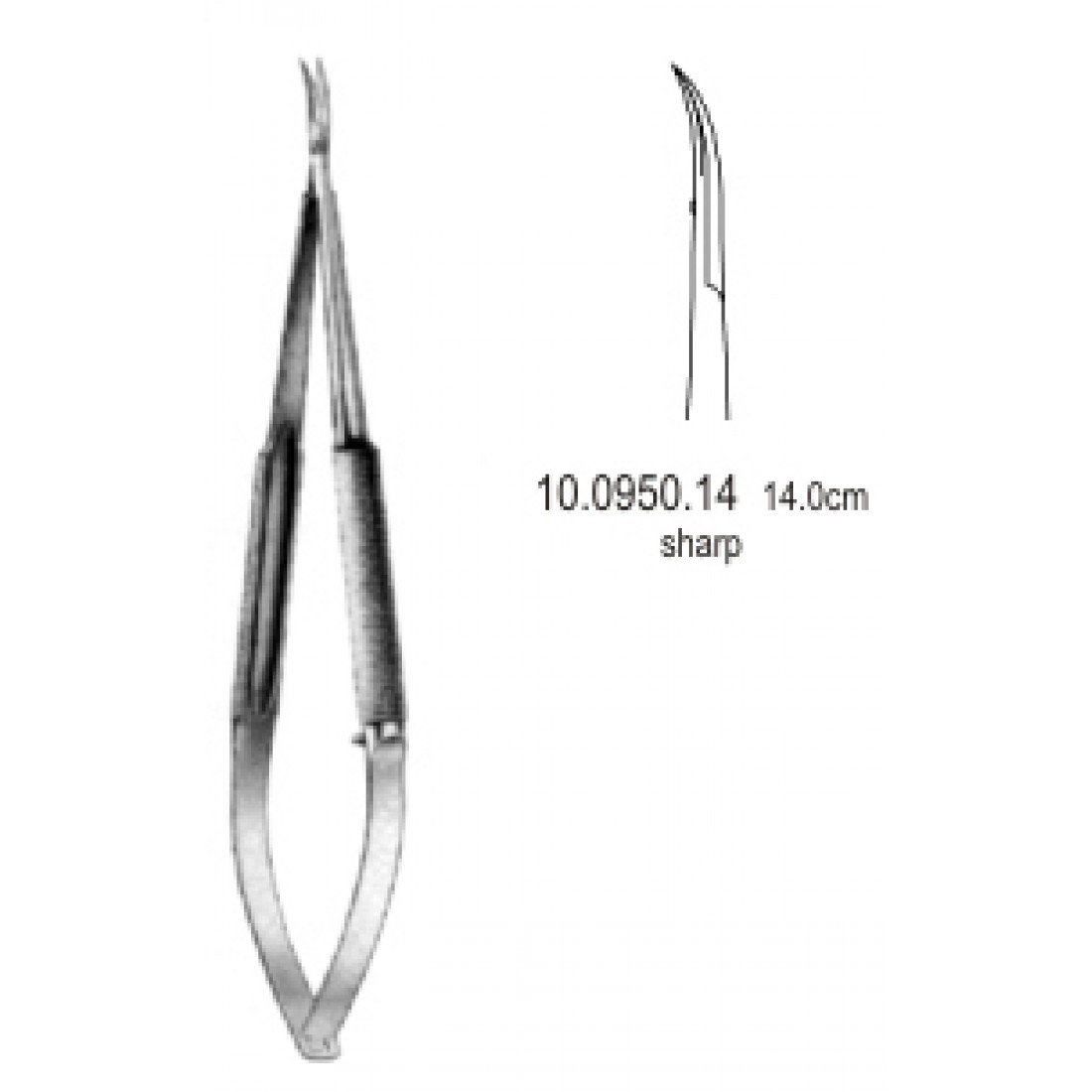 10.0950.14 Gomel Mikro Makas Eğri 14cm