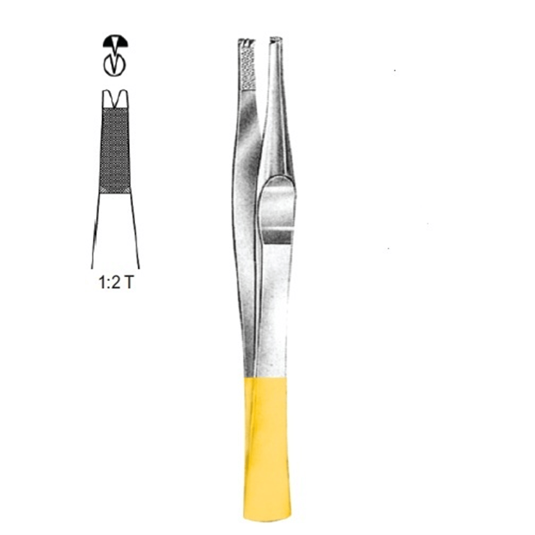 11.5166.15 Lanes Forseps 1x2T 15.5cm TC