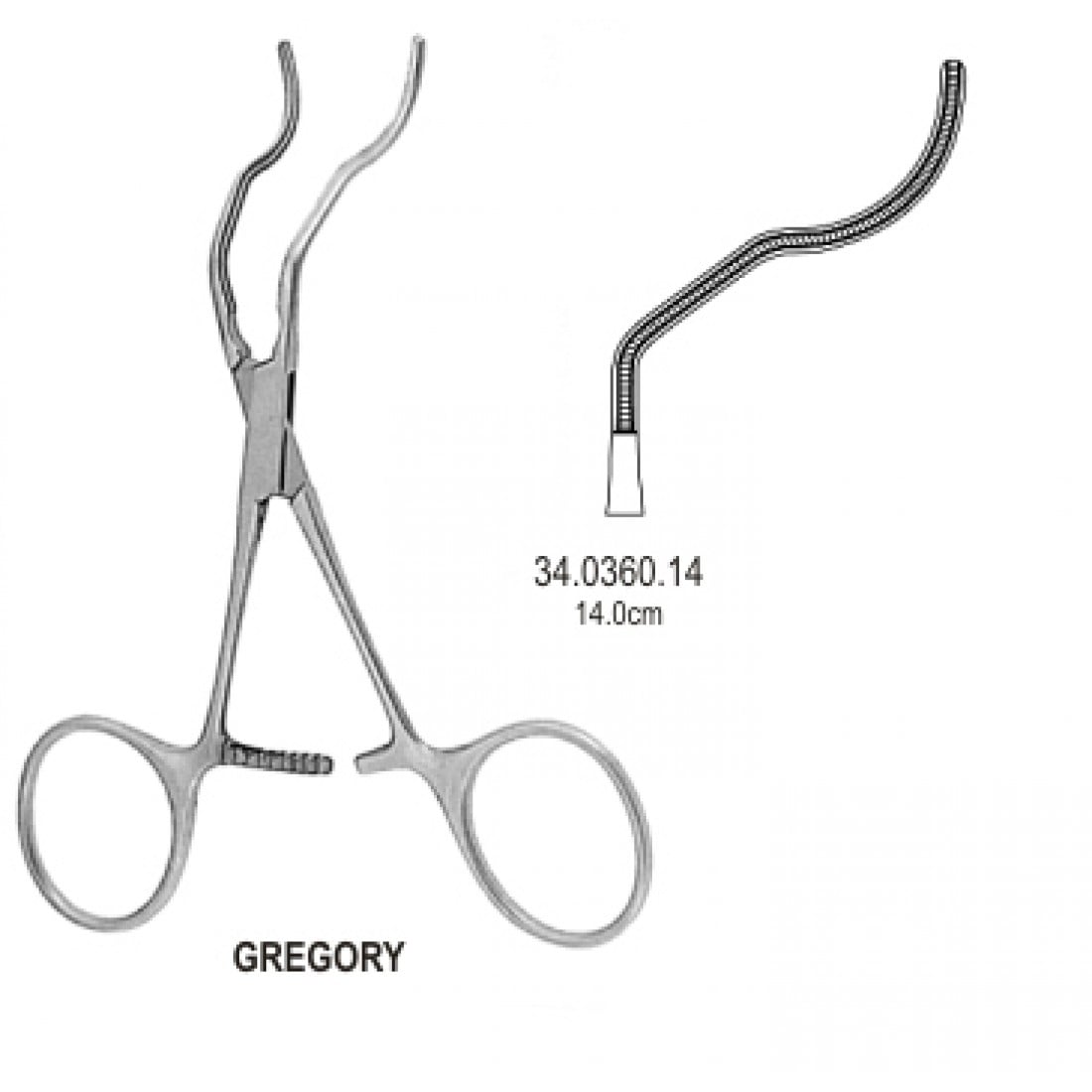 34.0360.14 Gregory Atravmatik  Klemp 14cm