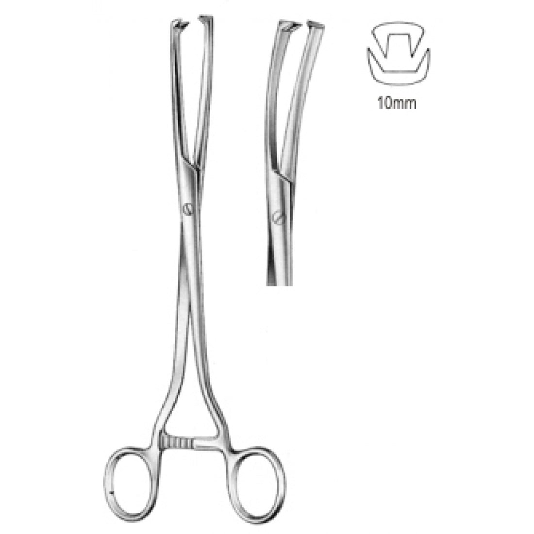 60.0631.10 Museux Vulsellum Forseps Eğri  10mm, 24cm